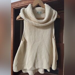 Cream Cowl Neck Sleeveless Sweater